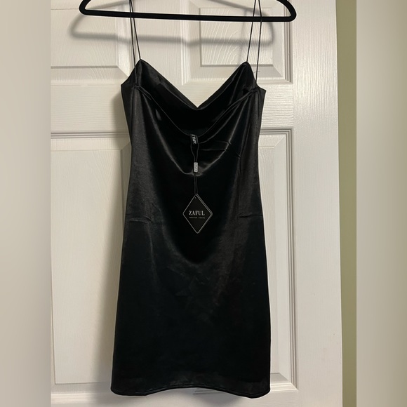 Zaful Black Satin Dress - Picture 2 of 2